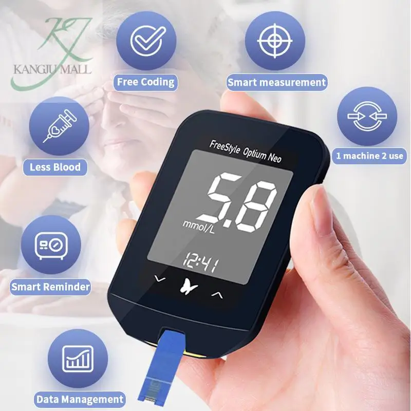 Фото Abbott Freestyle Optium Neo Глюкометр тест-полоски для измерения уровня глюкозы в крови и сахара диабетический кетоновый глюкометр №3
