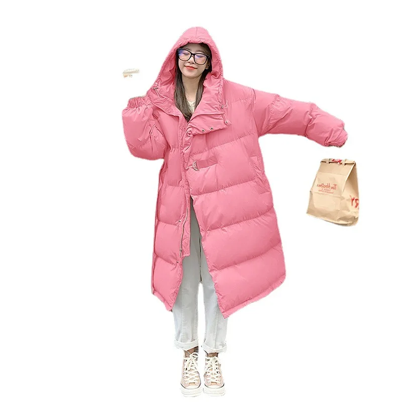 2022 New Loose Fashion Cotton Clothing Female Winter Thickening In The Long Paragraph Cotton Jacket Hooded Thin Cotton Jacket