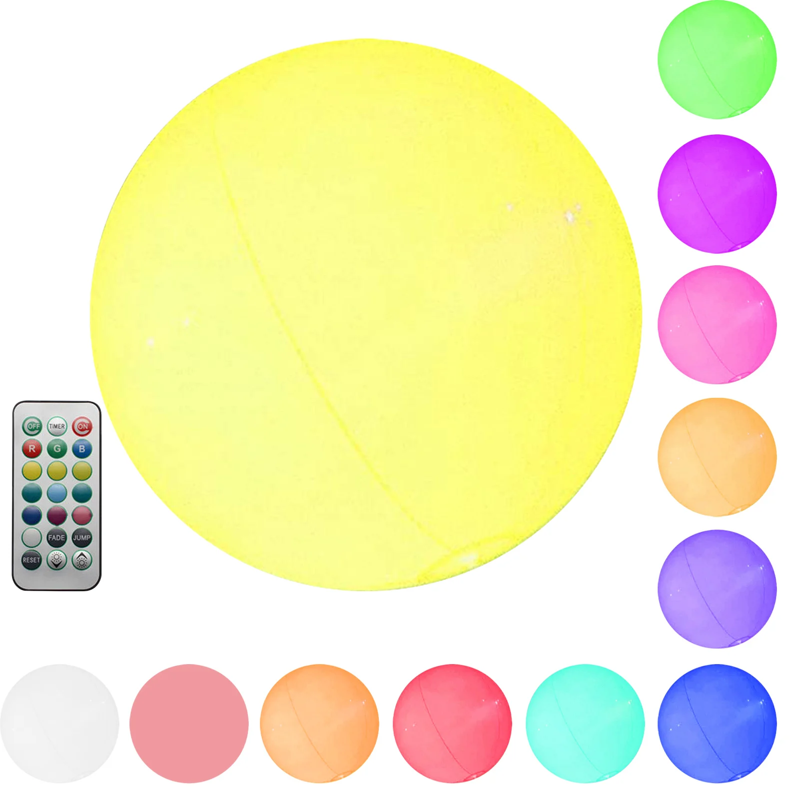 

13 Colors LED Beach Ball Illuminated Jumbo Iatable Ball With Remote Contro Glow In The Dark Light Up Balls Parties Pool Beach