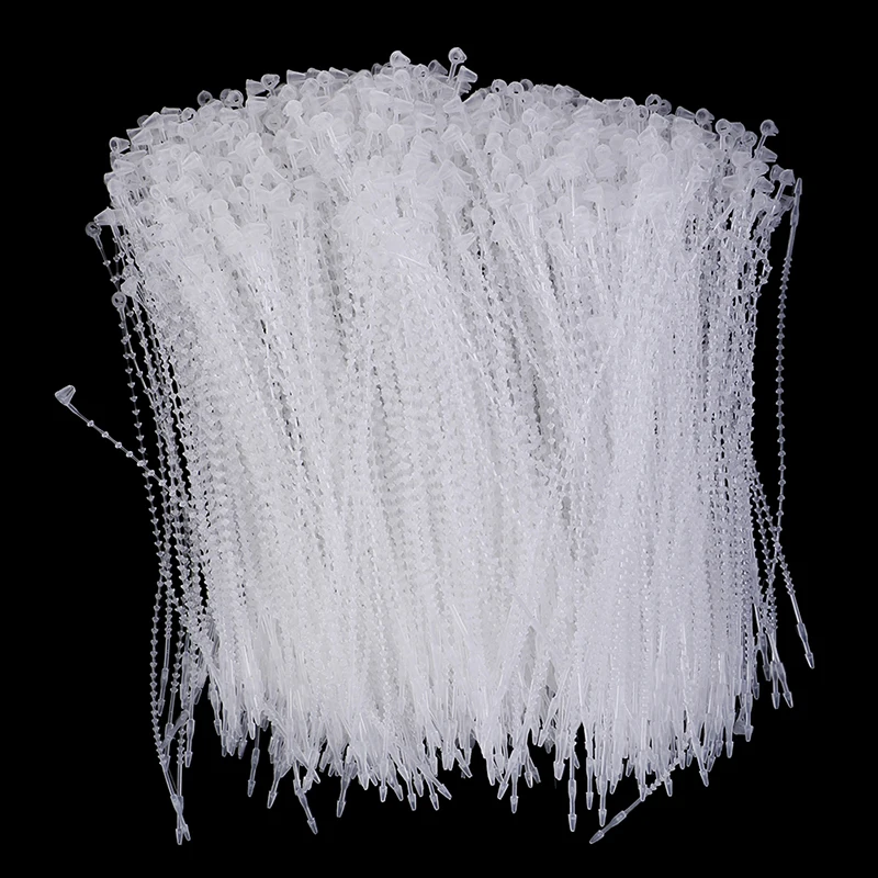 1000Pcs Clear Black PP Plastic Bead Chain Lock Pin Security Tag Loop Price Logo Rope | Дом и сад