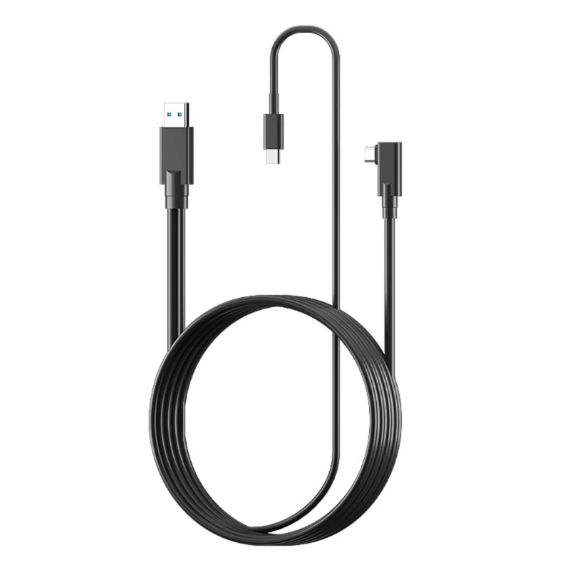 

Новый сетевой кабель 16 футов для Quest 2/Pico 4 VR гарнитуры с двумя портами кабели передачи данных USB3.2 Замена шнура для быстрой зарядки