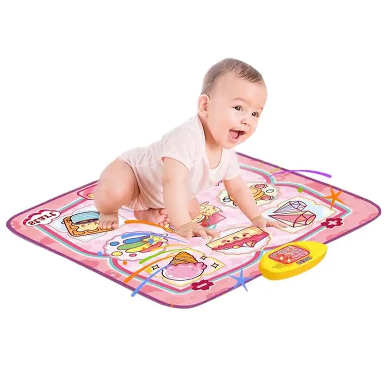 

Kids Dance Mat Toys Electronic Musical Play Mats Pink Dance Pad With LED Lights Early Education Toys Gift For 3 4 5 Years Old