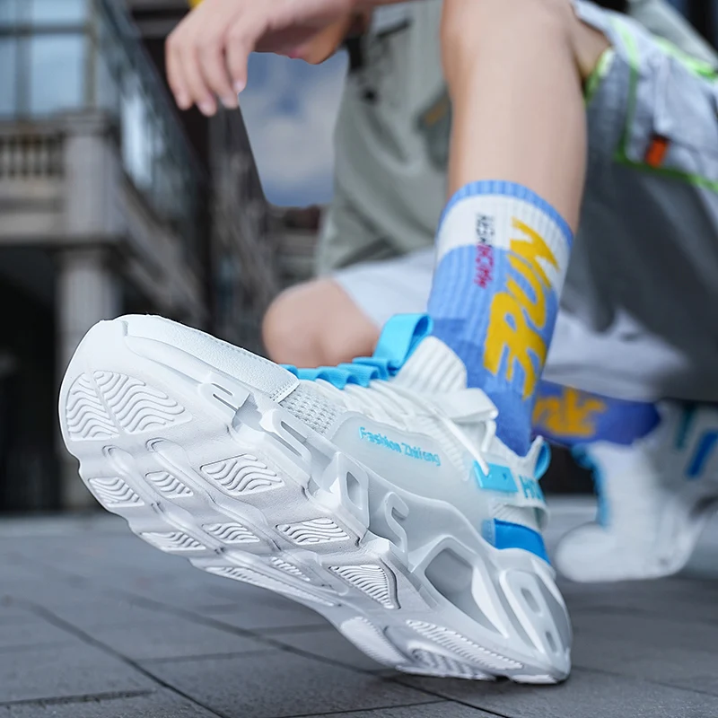 Мужские кроссовки для бега удобные дышащие легкие на шнуровке Нескользящие