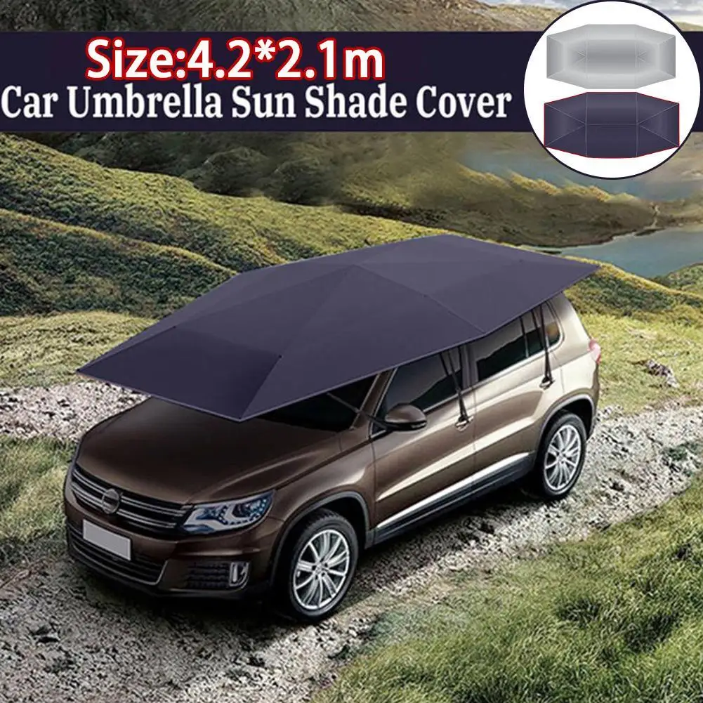 Car Umbrella Semi-Automatic Awning Tent Auto Smart Insulated Cover Outdoor Waterproof Folded Portable Canopy Cover Sun Shade