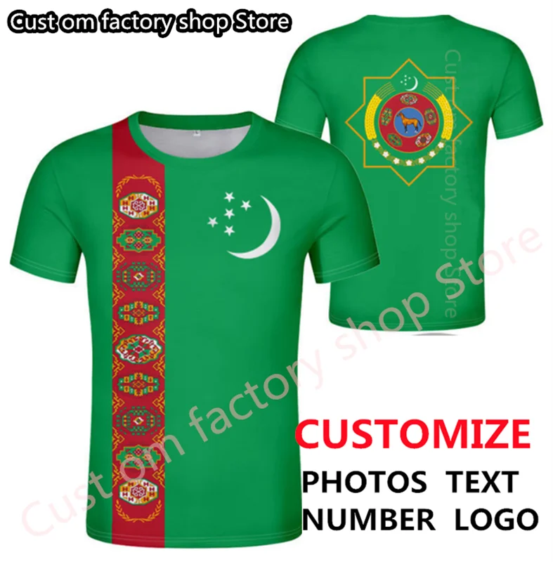 

TURKMENISTAN t shirt free custom name number tkm T-Shirt nation flag tm kyrgyz turkmen country diy print photo text logo clothes