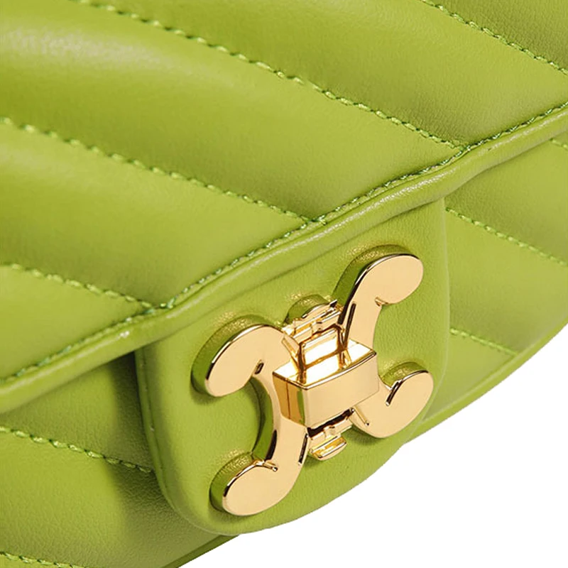 Women Soft PU Leather Crossbody Bags Embroidery Thread Flap Bag Luxury Branded Trending Chain Shoulder Handbags Purse 2023