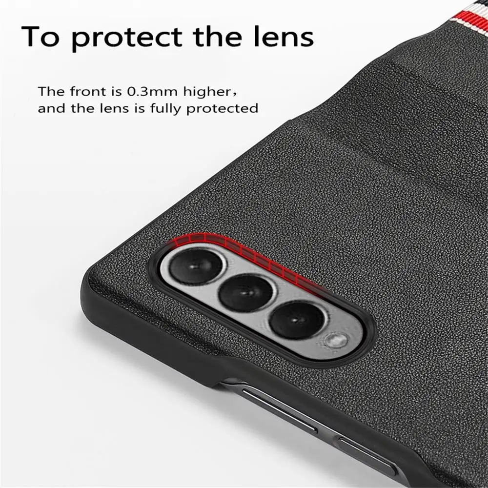 Cena Do Samsung Galaxy Z Fold 4 Fold3 Etui Luksusowe Miękkie Oryginalne Skórzane Paski Malowane All-Inclusive Składany Uchwyt Ochronny