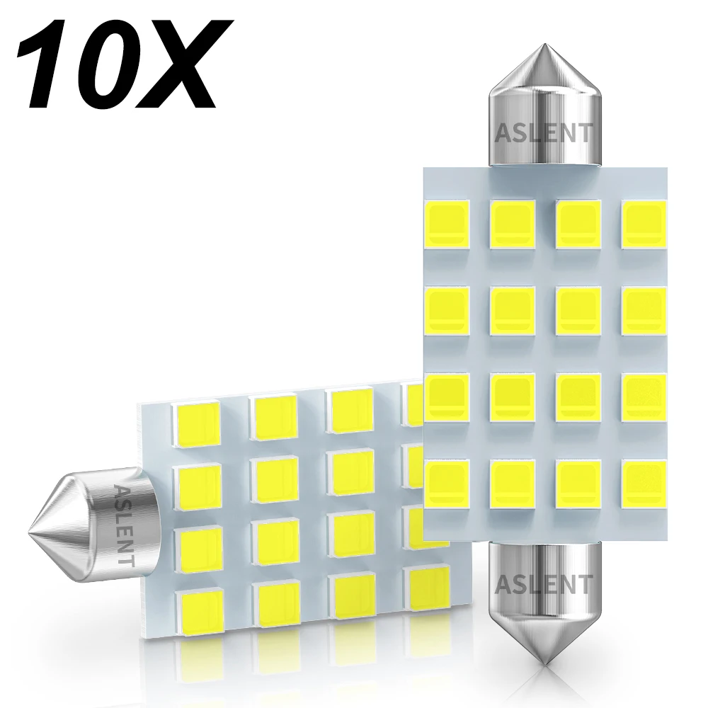 

10x Car Interior Light White 31mm 36mm 39mm 41mm Car Festoon C5W C10W 2835 16LED CANBUS Auto Interior Dome Lamp Reading Bulb