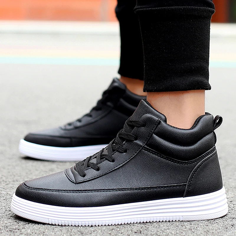 Men Shoes Winter Men's High-tops Sneakers Flats Men Casual Shoes Walking Shoes White Mans Footwear Winter Warm Plus Cotton Shoes