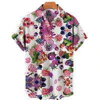 new summer 3d print mens shirt fruit pattern short long sleeves unisex loose fashion casual vacation beach top hawaiian shirt 5