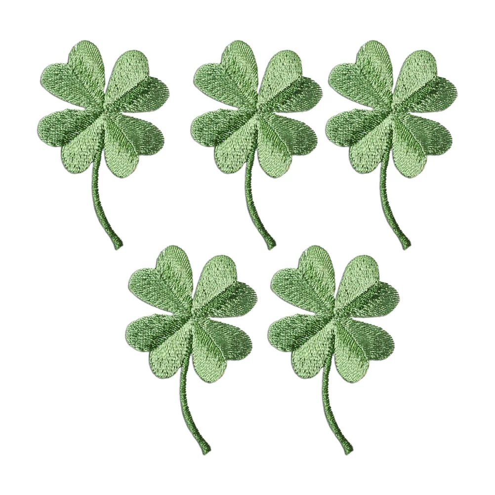 

5 Pcs Adhesive Greenery Decor Embroidery Patch Decorative Stickers Cloth