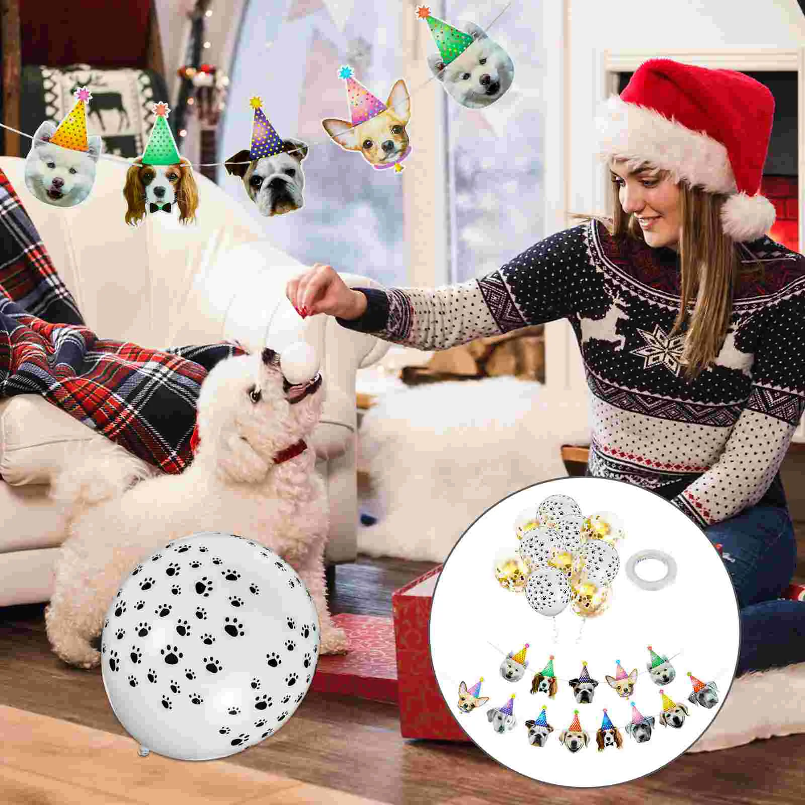 

Animal Face Banner Dog Claws Ballon Baby Decor Birthday Dog Garland Baby Balloon Dog Party Hanging Flag Bunting Dog Face Banner