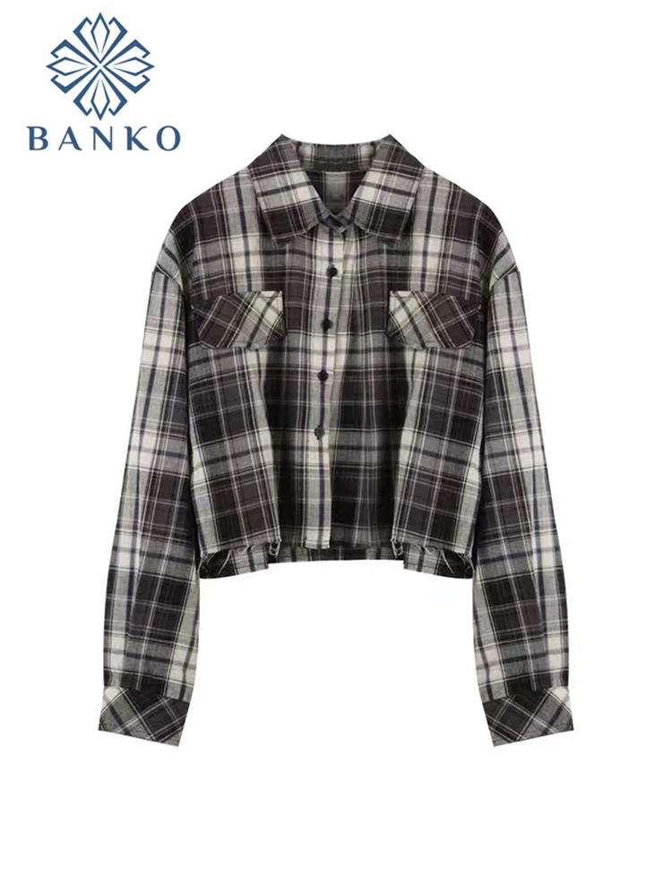 Plaid Shirts Womens Long Sleeve Female Casual Blouses Print Vintage Shirts Loose Checked Lady Outwear Summer Spring News 2022