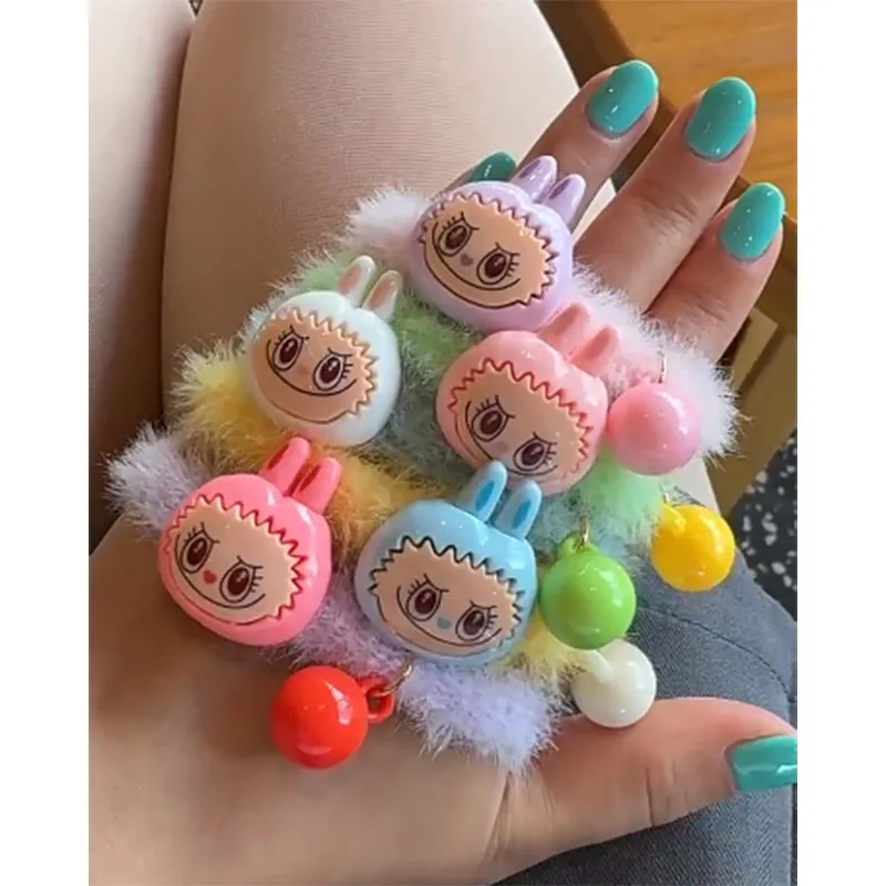5 шт. повязка для волос Labubu детей девочек Kawaii аксессуары Labbubu мультяшная фигурка