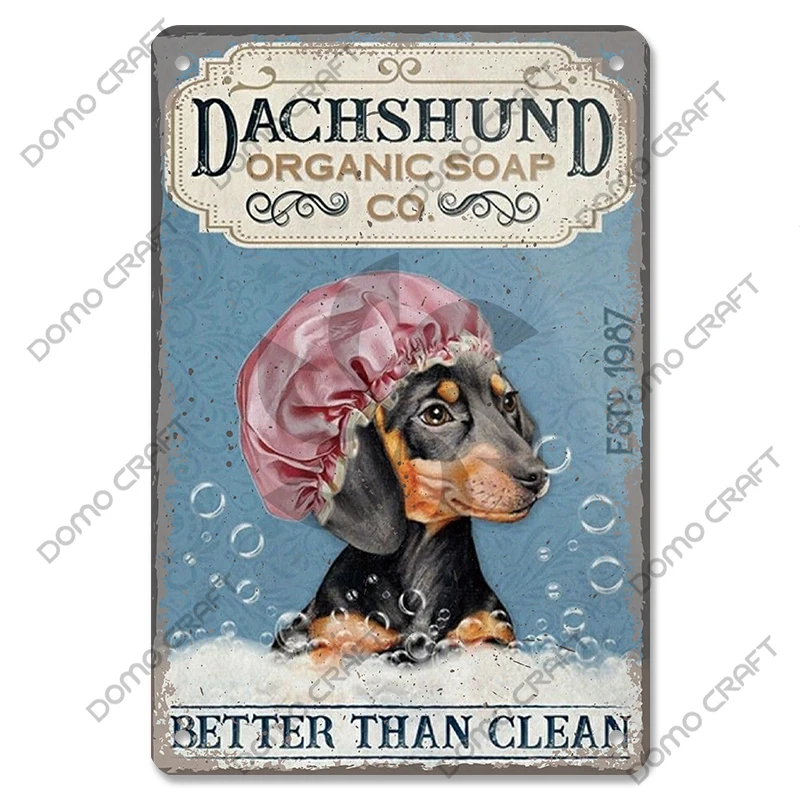 Металлическая табличка CQDM DECOR, такса, бульдог