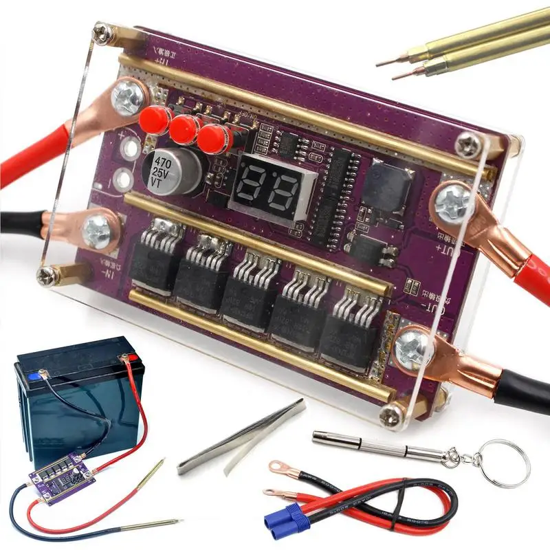 

Spot Welder Kit DIY Spots Welding Machine Control Board 99 Gears Power Mini Size Lithium Battery Spot Welding Machine