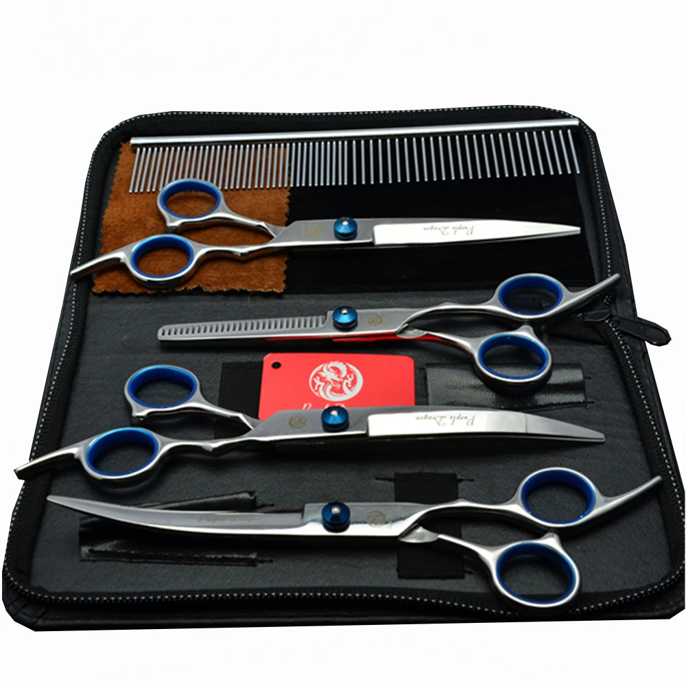 

Japan Dog Scissors Straight Curved Set Tools Of Grooming 6 Thinning Purple Scissors Pet Scissors Shears Shears Stainless