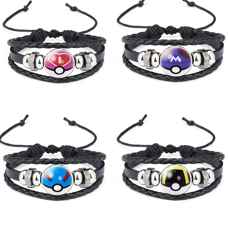 

Pokemon Cute Fairy Ball Time Crystal Gem Faux Leather Creative Fashion Men and Women Bracelets Holiday Gift Fashion Accessories