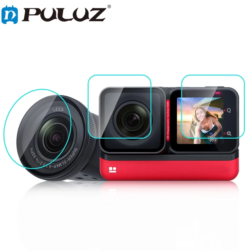 PULUZ 3 в 1 экран + 4K объектив + Leica Объектив Закаленное стекло пленка для Insta360 One RS аксессуары
