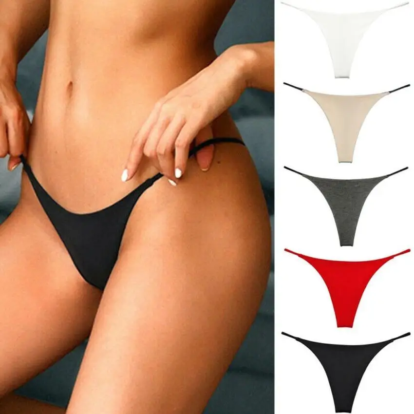 Женские трусики-стринги экзотическое однотонное нижнее белье микро стринги