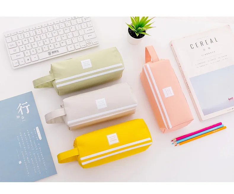 Милая сумка-карандаш с двойной молнией кавайный пенал большая коробка для ручек
