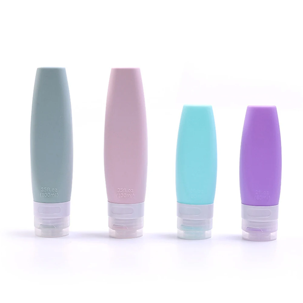 

HEALLOR 60ml/100ml Portable Silicone Packaging Bottle Travel Sub-bottling Cosmetic Empty Refillable Bottle Shampoo Container