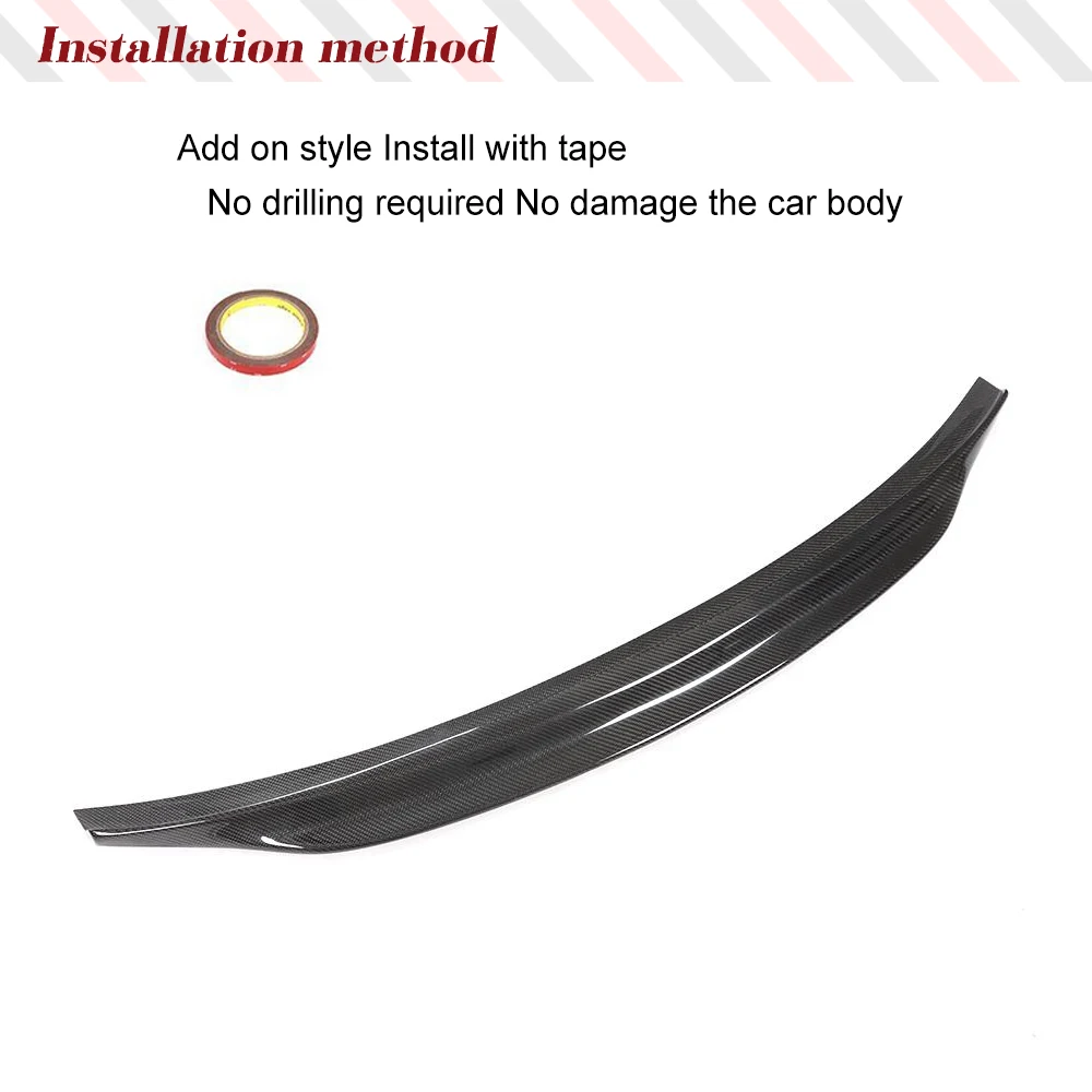 Фото Spoiler samochodowy do bagażnika Audi A6 C8 Base & Sline S6 Sedan 2019-2022 Spoiler z włókna węglowego Spoiler tylnego skrzydła HighKick Lip №4