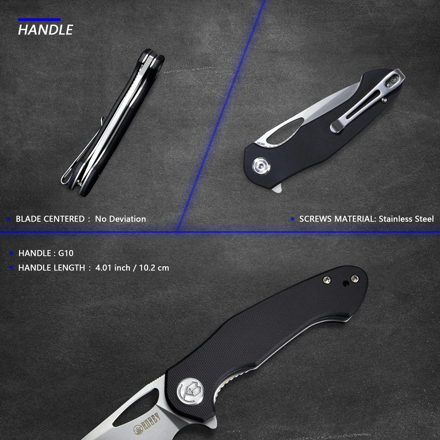 Складной карманный нож Kubey Dugu KU159 клинок Sandvik 14C28N и Ручка G10 для кемпинга выживания