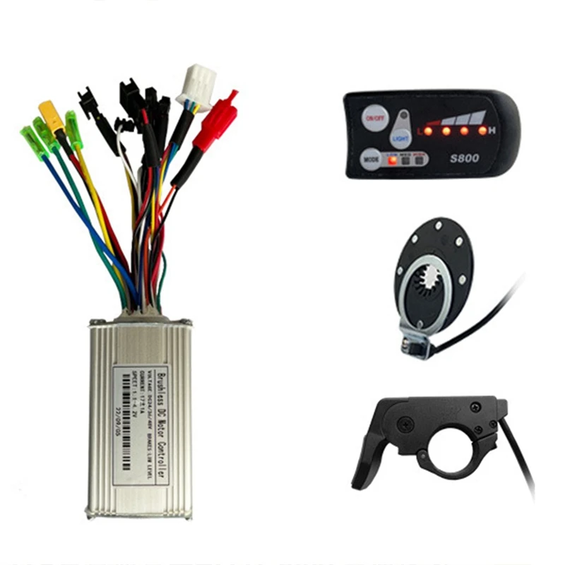 

ЖК-дисплей S800 для электровелосипеда, ЖК-дисплей, 17 а, три режима синусоидального сигнала, аксессуары для контроллера волны, 24 В, 36 В, 48 В, 250 Вт, 350 Вт, 1 комплект