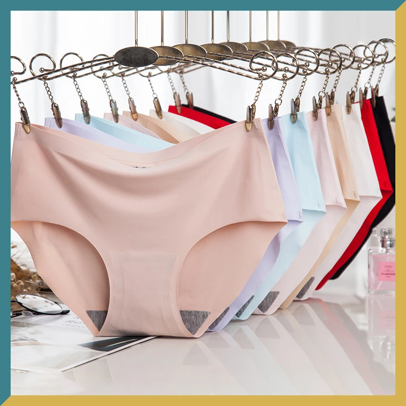 

Sexy Women's Panties Ice Silk Seamless Underwear Girl Lingerie Breathable Comfort Briefs Fashion Panties Women Underpant