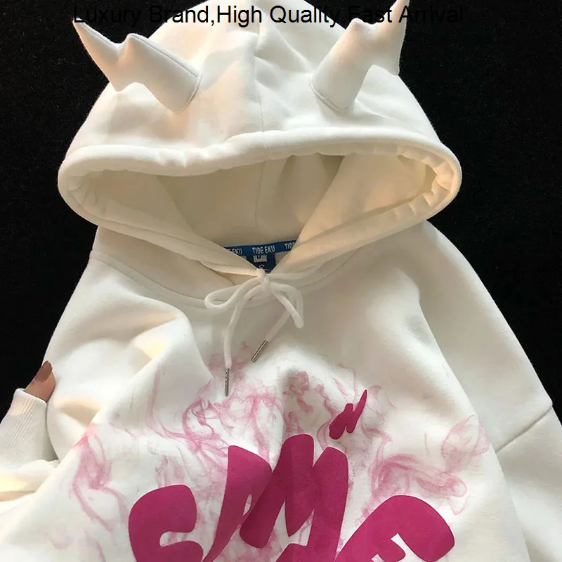 

's Women Vintage Y2k Clothes Angel Evil Hooded Sweatshirts Goth Gothic Printed Hoodie Harajuku Coat Pullovers For Men Clothing