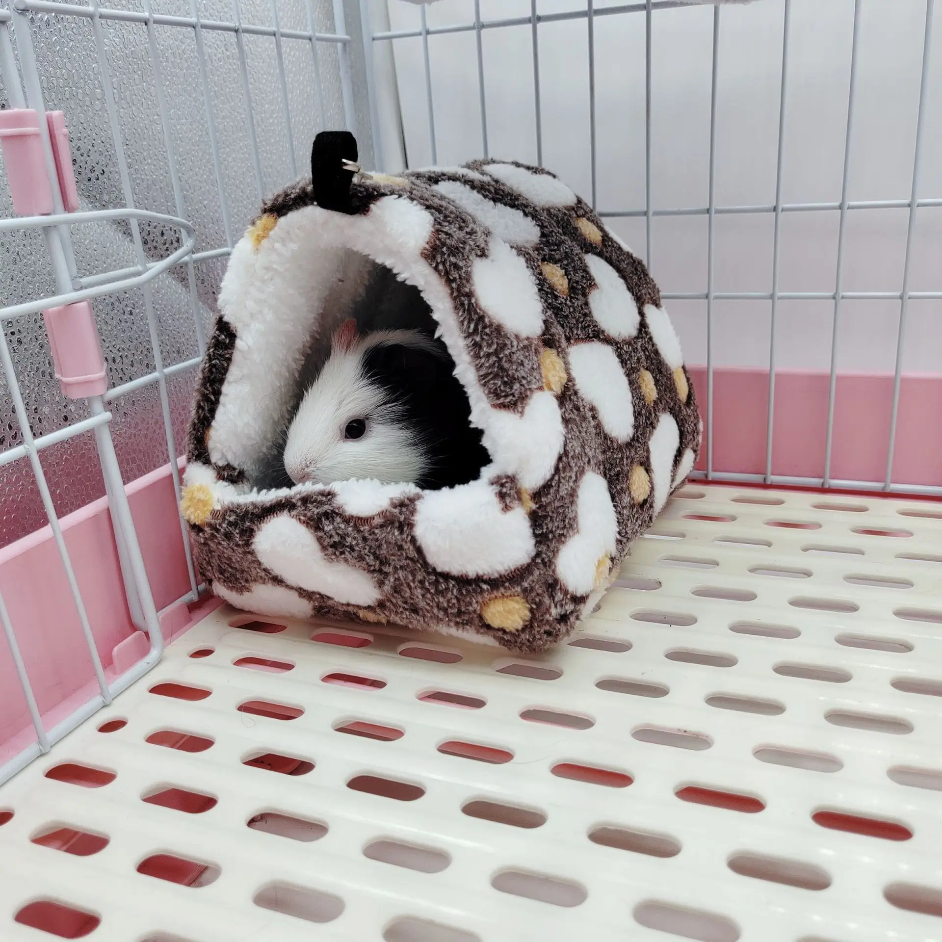 Коралловый Флис Маленький Домик Для Животных Ручка Плюшевая Подвесная Кровать