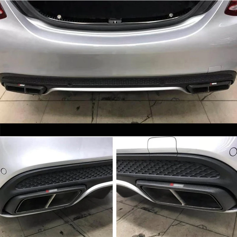 Для Mercedes-Benz C-Class W205 AMG 63 обновленная выхлопная труба из углеродного волокна