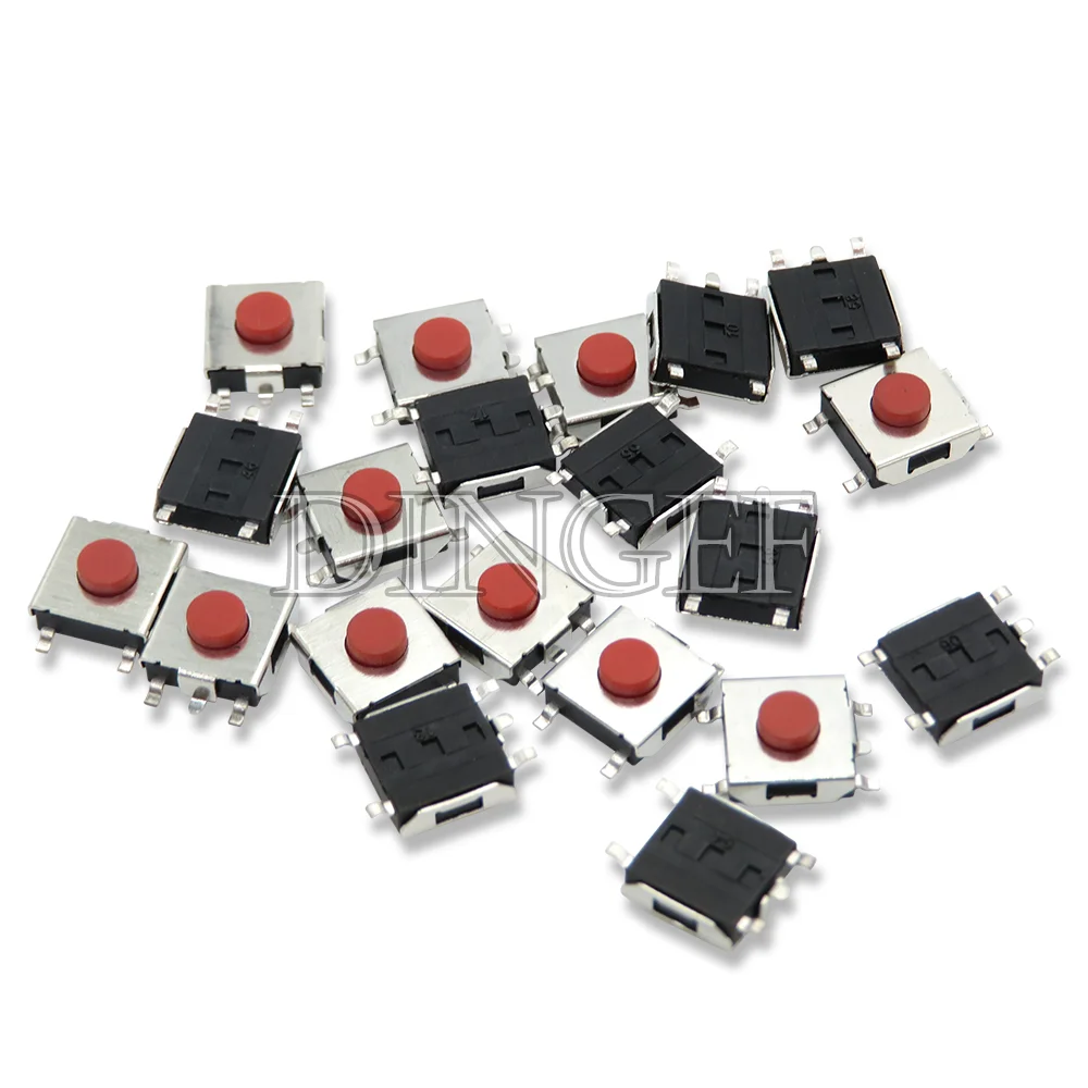 Фото 50 шт. тактовый переключатель 5PIN красный 6*6*2,5/2,7/3,1/3,4/3,7 мм SMD переключатель 6x6x2,5/2,7/3,1/3,4/3,7 мм ibuw МИНИ-кнопочный переключатель 5P №2