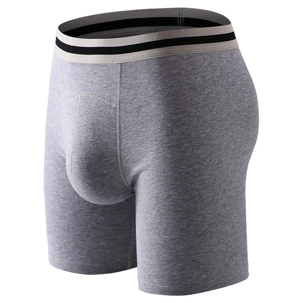 

Men's Panties Soft Cotton Long Legs Underwear Boxer Briefs Trunks Shorts Bulge Pouch Underpants Sports Calzoncillo Hombre
