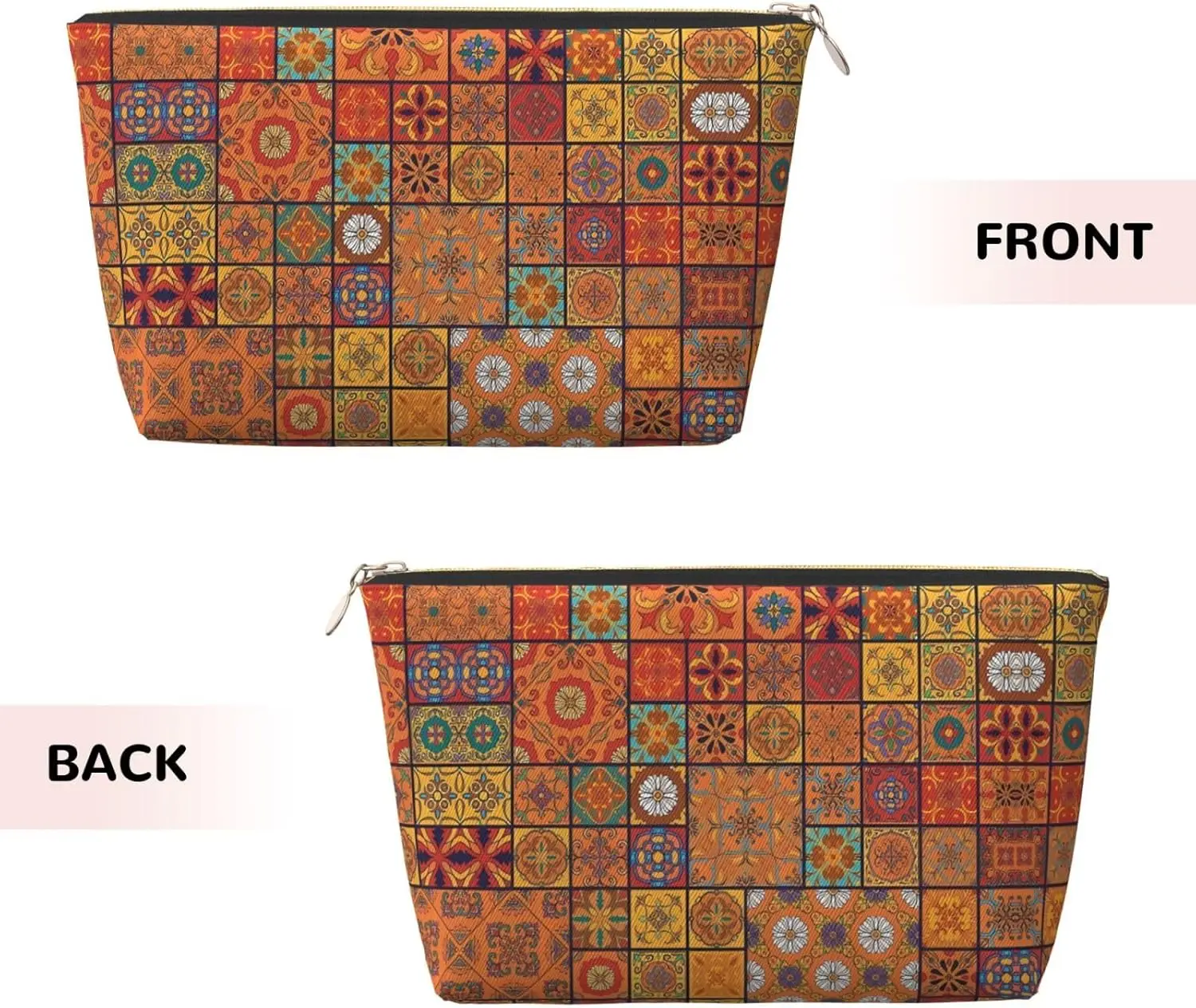 Дорожная косметичка из марокканской кожи с геометрическим рисунком -