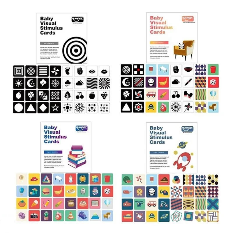 

Монтессори для раннего обучения, Детские визуальные стимуляционные карты, черные, белые и высококонтрастные флэш-карты