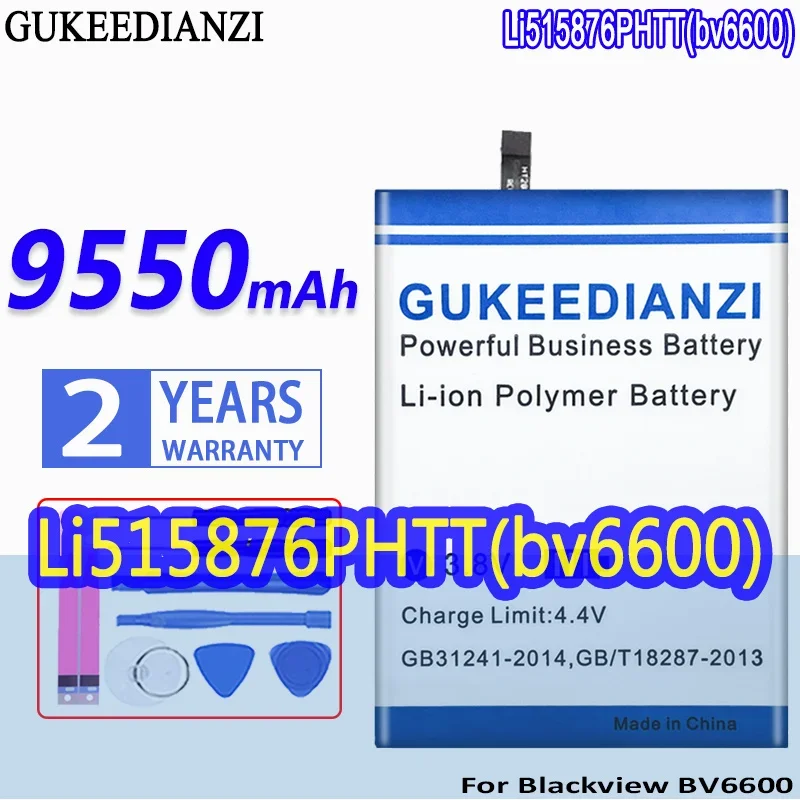 Аккумулятор GUKEEDIANZI большой емкости Li 515876 PHTT (bv6600) 9550 мАч для Blackview BV6600 Helio A25