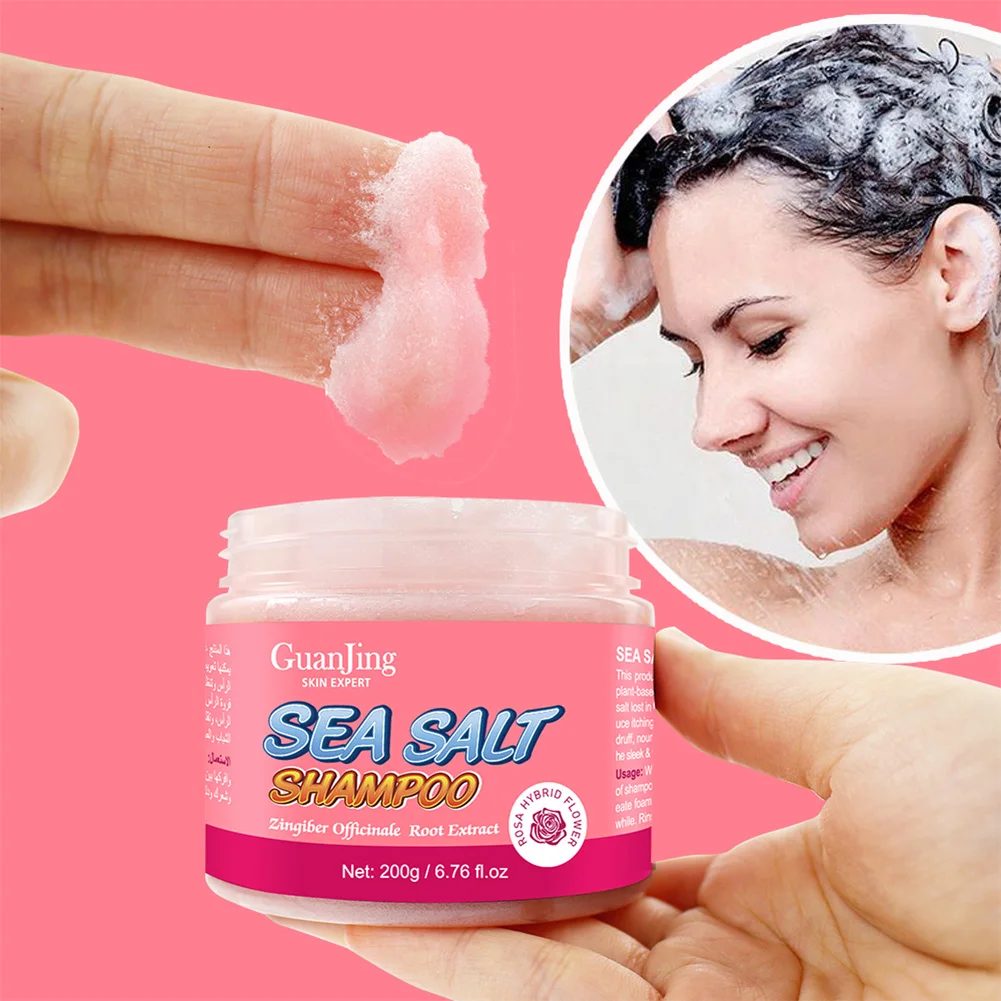 

200ml Sea Salt Shampoo Scalp Soothing Deep Cleansing Scalp Scrub Shampoo Oil Control Itching Relief Anti-Dandruff Hair Treatment