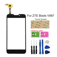 For ZTE V987 Front Glass Panel Sensor Screens For ZTE Blade V987 Mobile Touch Screen Digitizer Phone Repair Parts Tools