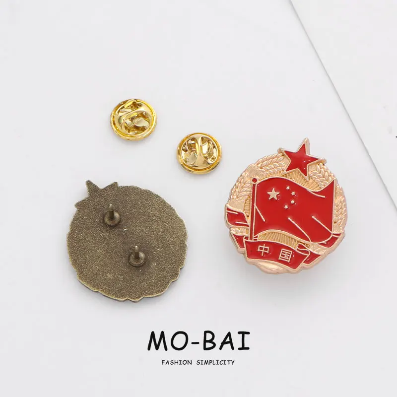 Китайская XINGX брошь с красным флагом коммунизм ретро патриотизм металлический