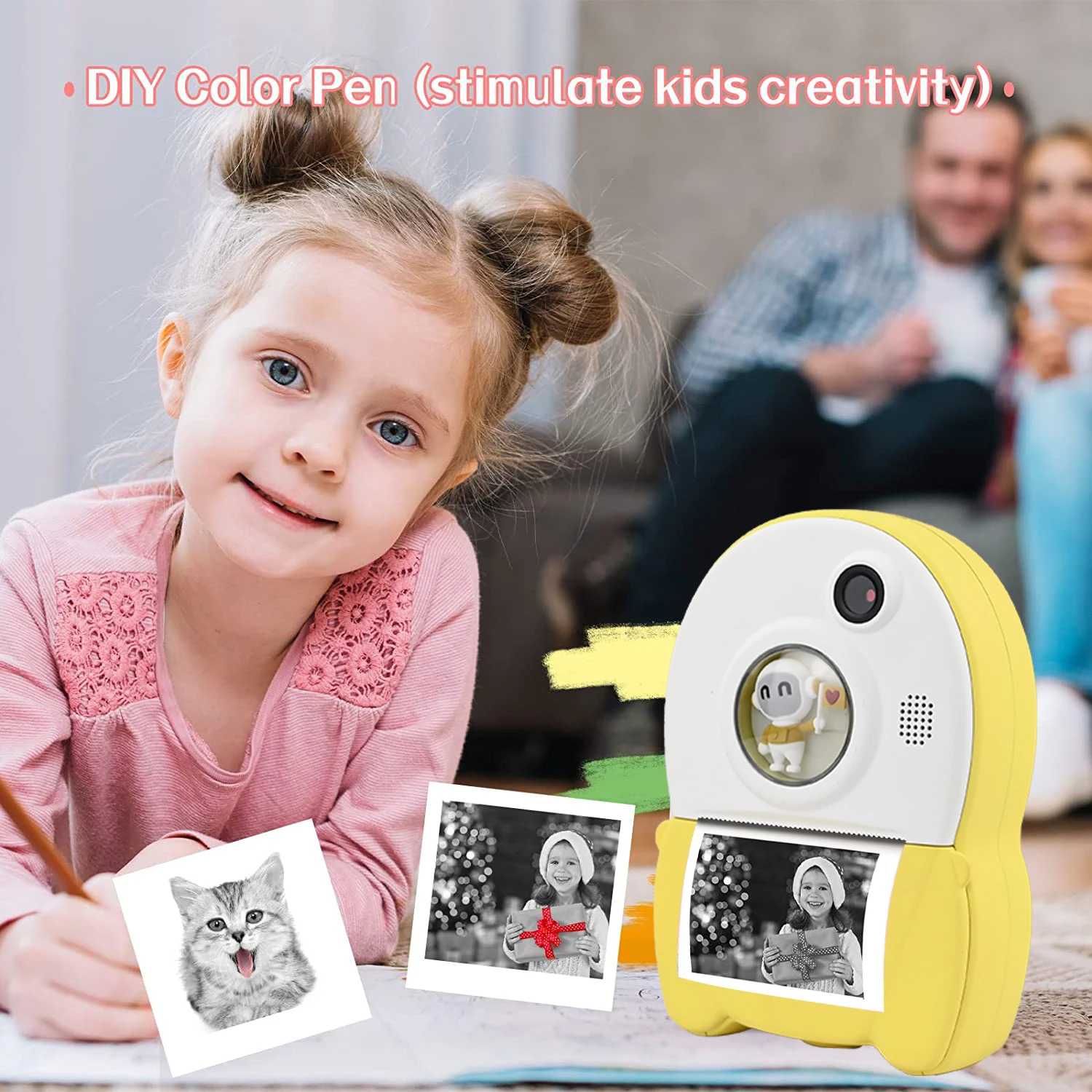 Фотокамера с уникальным внешним видом, изысканным дизайном и удобной цифровой печатью для детей
