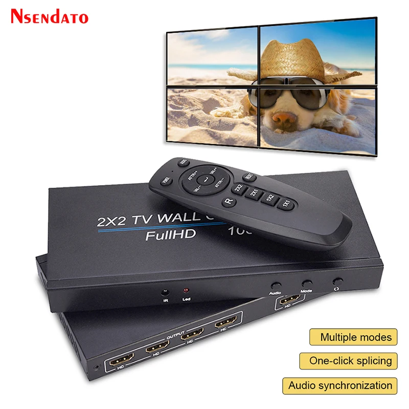 Видеоконтроллер настенный HDMI TV, 4 канала, 2x2, 1x3, 1x4, 4x1, 3x1, 2x1, HDMI, DVI, VGA, USB, 4K, 60 Гц
