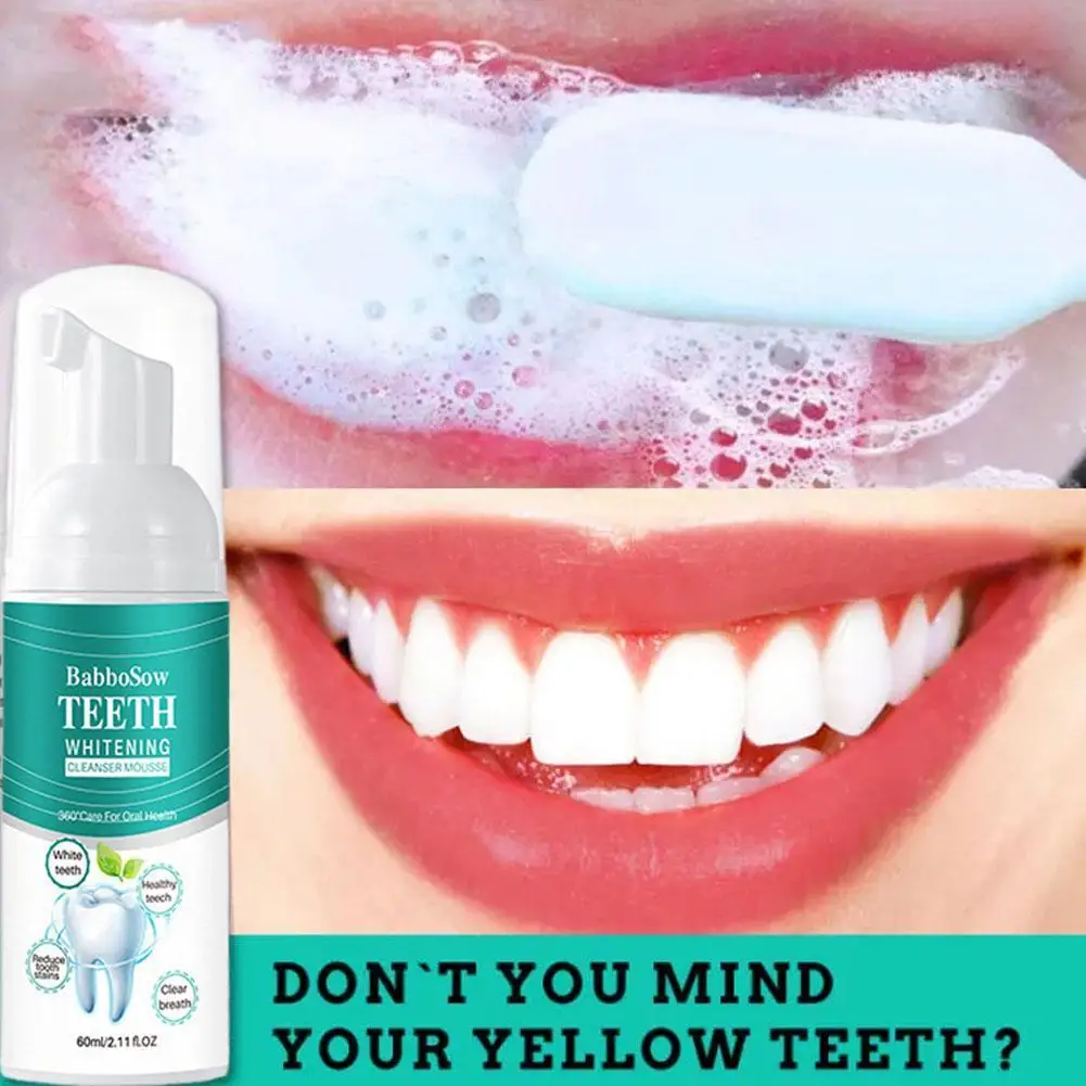 

60ml Toothpaste Whitening Foam Foaming Toothpaste Intensive Stain Removal Teeth Mousse Toothpaste Brightening For unisex