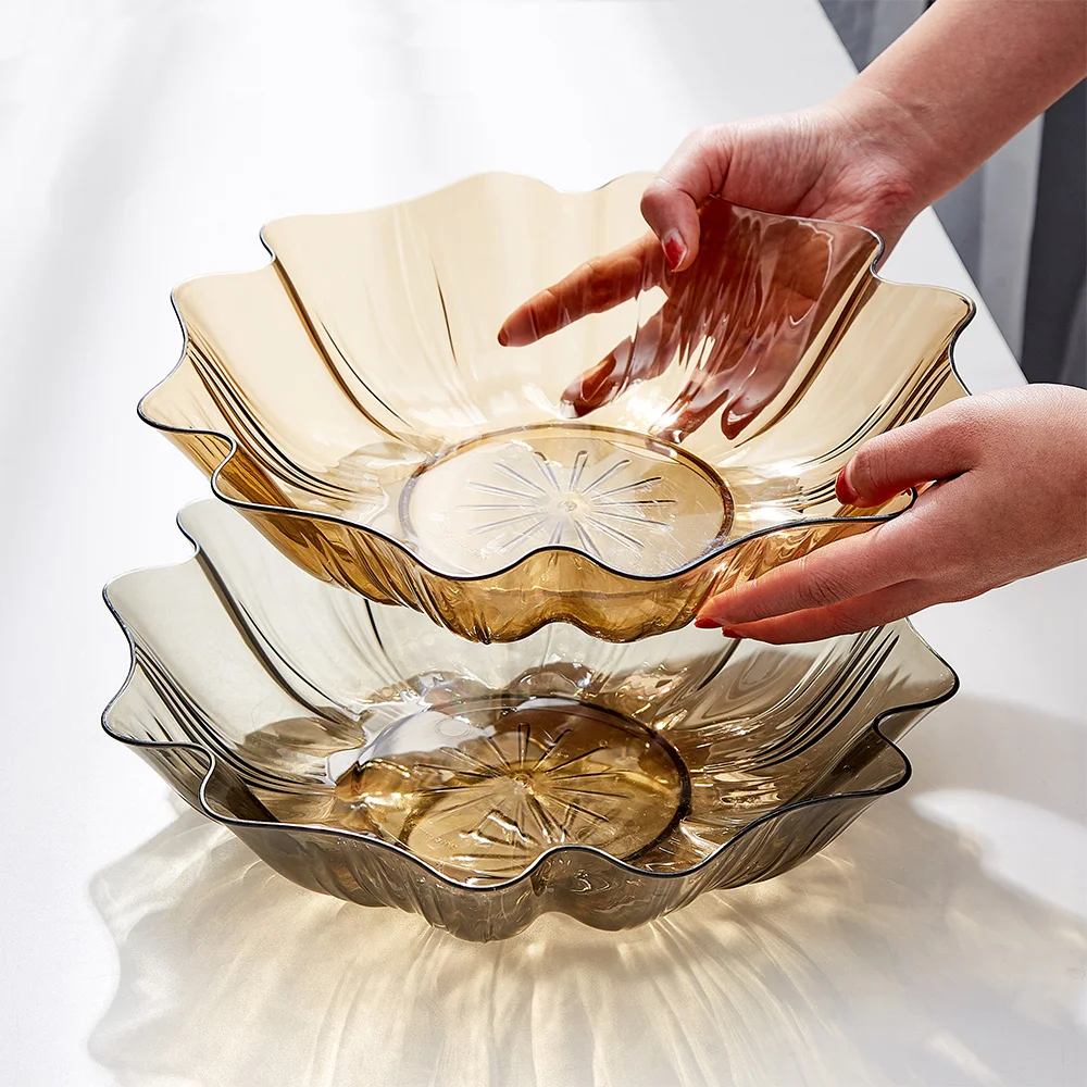 Nordic Creative Irregular Desktop Fruit Basket Kitchen PP Snacks Candy Storage Plate Table Sundries Organizer tray |