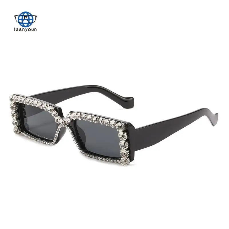 

Teenyoun Punk Diamond Sunglasses Trends Versatile Handmade Square Glasses, Trade Point Diamond Sun Glasses Gafas De Sol Wom