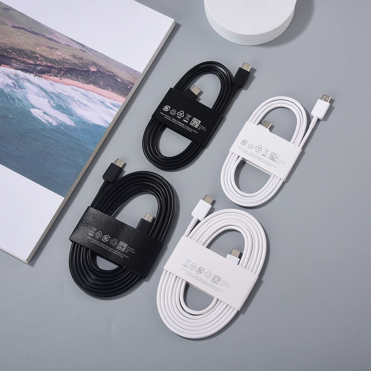1/1.8M S21 Кабель USB C — USB C PD для быстрой зарядки для Samsung Galaxy A55 A54 A53 S25 S24 S23 S22 S21 Ultra Plus Flip 6 Fold 5 4 3 2