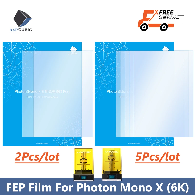 ANYCUBIC 3d Printer Parts 2Pcs/lot 5Pcs/lot FEP Film Thickness 0.15mm For Photon Mono X (6K) Photon M3 Plus/Photon Mono X2