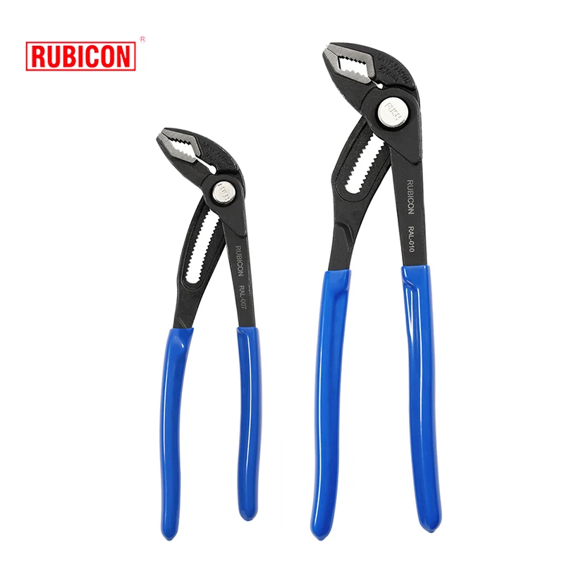 

RUBICON Tools Water Pump Pliers Quick-Release Straight Jaw Cobra Plier Adjustable Positions CR-MO Steel Plumber RAL-007|RAL-010