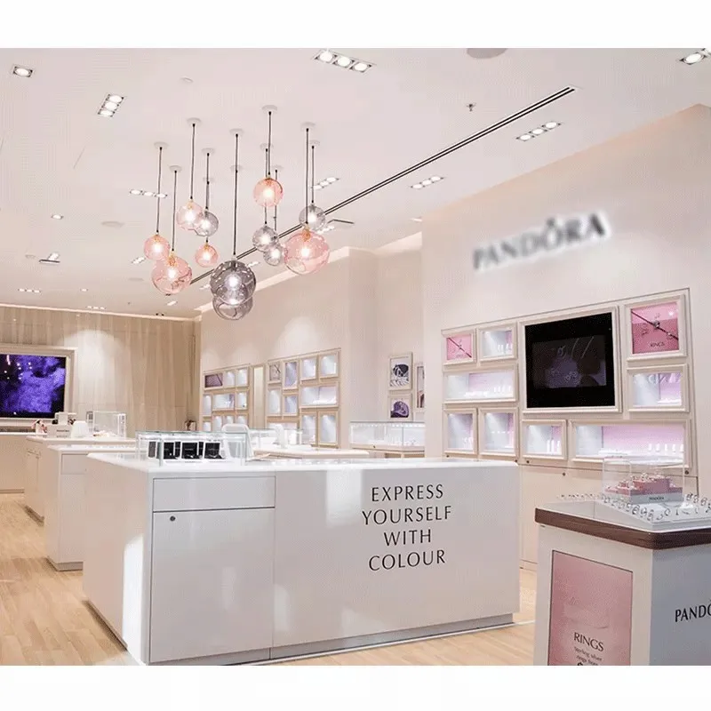 На заказ. Белый киоск для ювелирных изделий витрина розничная продажа мебель